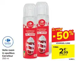 Carrefour Volle room in spuitbus Carrefour aanbieding