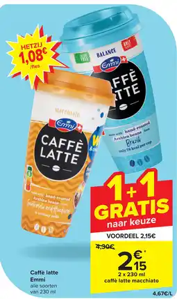 Carrefour Caffè latte Emmi aanbieding