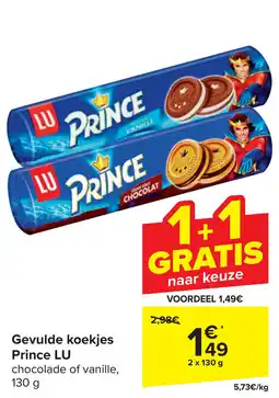 Carrefour Prince LU chocolade of vanille aanbieding