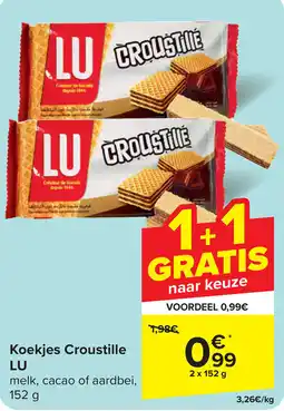 Carrefour Koekjes Croustille LU aanbieding