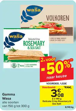 Carrefour Gamma Wasa aanbieding
