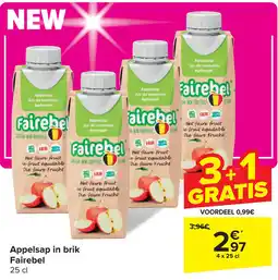 Carrefour Appelsap in brik Fairebel aanbieding