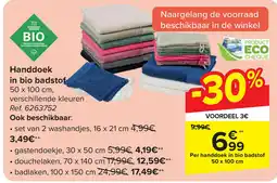 Carrefour Handdoek in bio badstof aanbieding