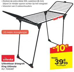 Carrefour Vileda uittrekbaar droogrek king ultimate aanbieding