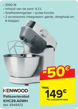 Carrefour Kenwood Patisserierobot KHC29.A0WH aanbieding