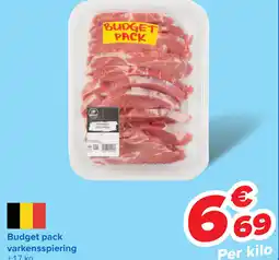 Carrefour Budget pack varkensspiering aanbieding
