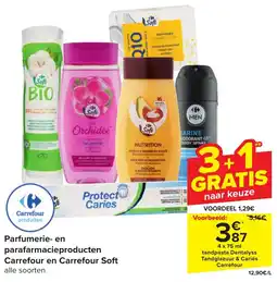 Carrefour Parfumerie- en parafarmacieproducten Carrefour en Carrefour Soft aanbieding