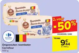 Carrefour Ongezouten roomboter Carrefour aanbieding