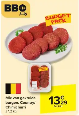 Carrefour Mix van gekruide burgers Country/ Chimichurri aanbieding
