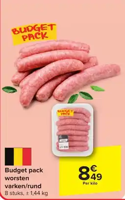 Carrefour Budget pack worsten varken/rund aanbieding