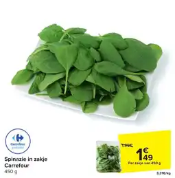 Carrefour Spinazie in zakje Carrefour aanbieding