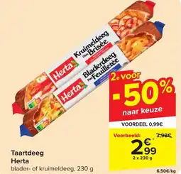 Carrefour Taartdeeg herta aanbieding