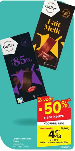 Carrefour Chocoladetablet Galler aanbieding