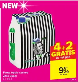 Carrefour Fanta Apple Lychee Zero Sugar aanbieding