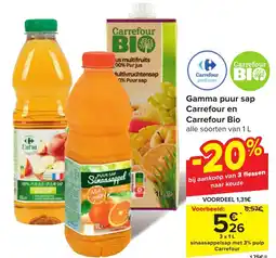 Carrefour Gamma puur sap Carrefour en Carrefour BI aanbieding