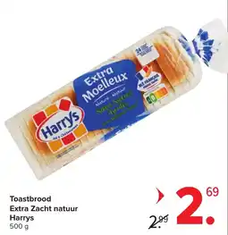 Carrefour Toastbrood Extra Zacht natuur Harrys aanbieding