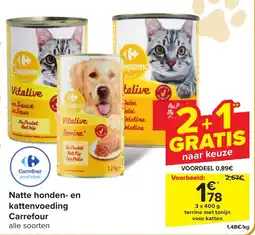 Carrefour Natte honden en kattenvoeding Carrefour aanbieding