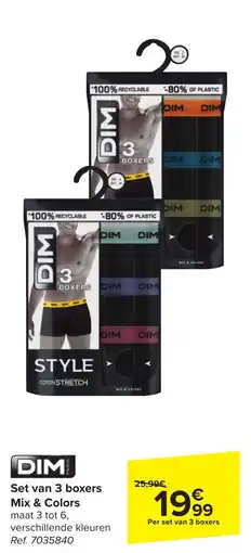 Carrefour Dim Set van 3 boxers Mix & Colors aanbieding