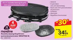 Carrefour Mandine Raclette/ steengrill/ grill/ mini-pannenkoekenmaker aanbieding