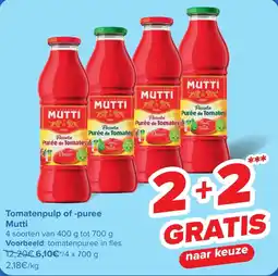 Carrefour Mutti Tomatenpulp of puree aanbieding