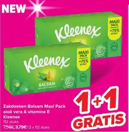 Carrefour Kleenex Zakdoeken Balsam Maxi Pack aloë vera & vitamine E aanbieding