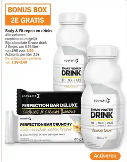 Albert Heijn Body & Fit repen en drinks aanbieding