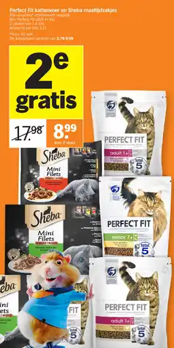 Albert Heijn Perfect Fit kattenvoer en Sheba maaltijdzakjes aanbieding