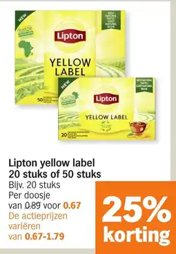 Albert Heijn Lipton yellow label aanbieding
