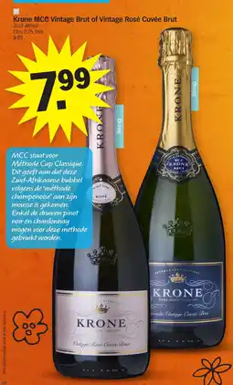 Albert Heijn Krone MCC Vintage Brut of Vintage Rosé Cuvée Brut aanbieding