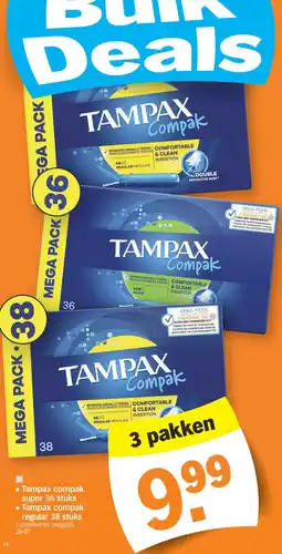 Albert Heijn Tampax compak super, Tampax compak regular aanbieding
