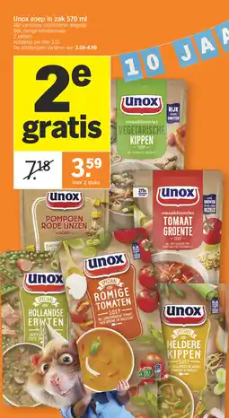 Albert Heijn Unox soep in zak aanbieding