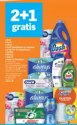 Albert Heijn Ariel, Dash, Lenor, Dreft, Ambi Pur, Swiffer, Always, Oral-B, Head & Shoulders aanbieding