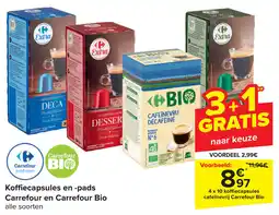Carrefour Koffiecapsules en pads Carrefour en Carrefour Bio aanbieding