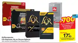 Carrefour Koffiecapsules L'Or Espresso, Illy en Douwe Egberts aanbieding