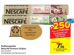 Carrefour Koffiecapsules Nescafé Farmers Origins aanbieding