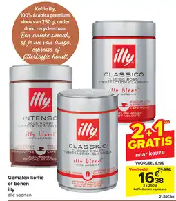 Carrefour Gemalen koffie of bonen illy aanbieding
