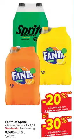 Carrefour Fanta of Sprite aanbieding