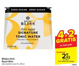 Carrefour Blikjes tonic Royal Bliss aanbieding