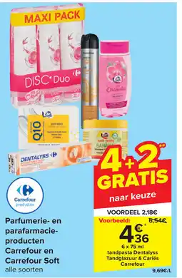 Carrefour Parfumerie en parafarmacie producten Carrefour en Carrefour Soft aanbieding