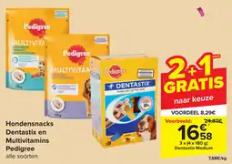 Carrefour Hondensnacks Dentastix en Multivitamins Pedigree aanbieding