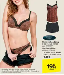 Carrefour Escort lingerie beha met padding aanbieding