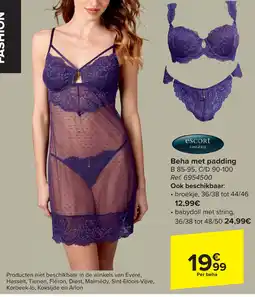 Carrefour Escort lingerie beha met padding aanbieding