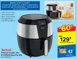 Carrefour Tefal friteuse zonder olie easy fry aanbieding