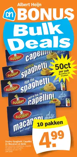 Albert Heijn Soubry Spaghetti, Capellini en Macaroni al dente aanbieding