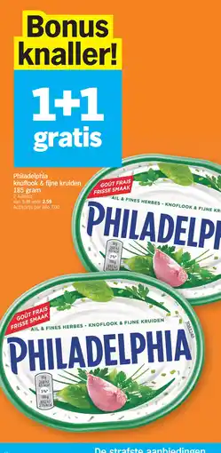 Albert Heijn Philadelphia knoflook & fijne kruiden aanbieding