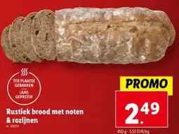 Lidl Rustiek brood met noten & rozijnen aanbieding