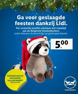 Lidl Per verkochte knuffel schenken wij 1 maaltijd aan de Belgische Voedselbanken, aanbieding
