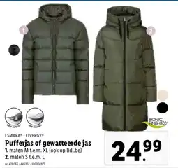 Lidl Esmara livergy pufferjas of gewatteerde jas aanbieding