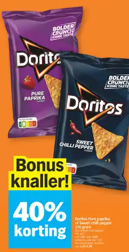 Albert Heijn De Doritos Pure paprika of Sweet chilli pepper aanbieding