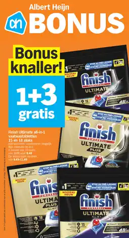 Albert Heijn Finish Ultimate all-in-1 vaatwastabletten aanbieding